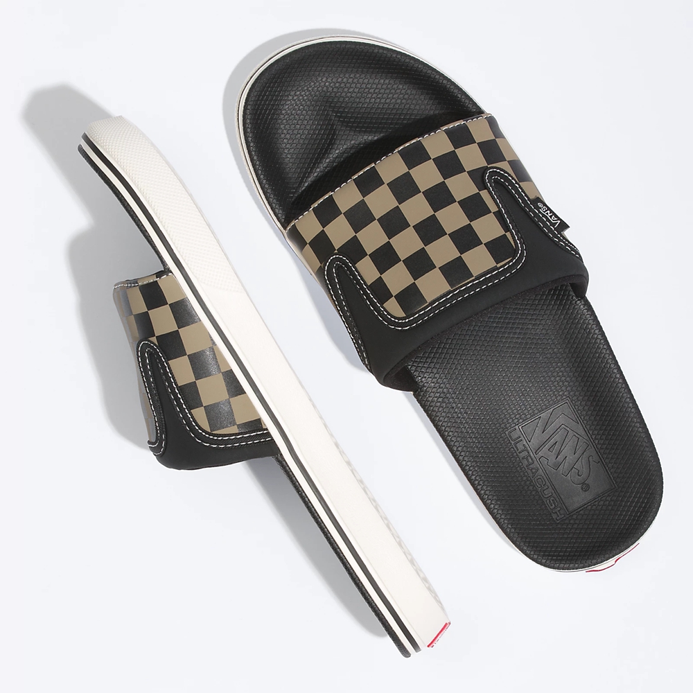 Vans Checkerboard Ultracush Chanclas-On Negras | VN661I4MW18